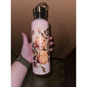 Floral Rose & Butterfly Pink 17 oz Stainless Steep Insulated Water Bottle